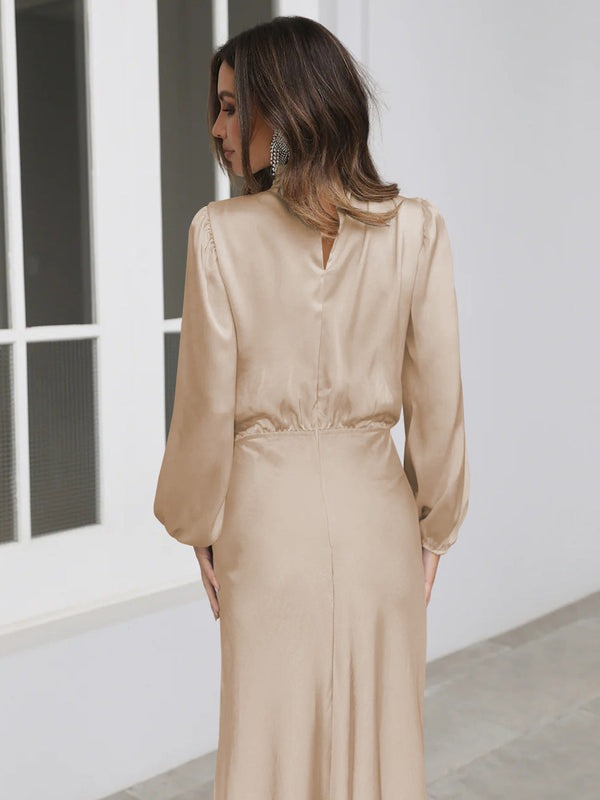 Valenzora | Elegantes Abendkleid für Damen, lang, langärmlig