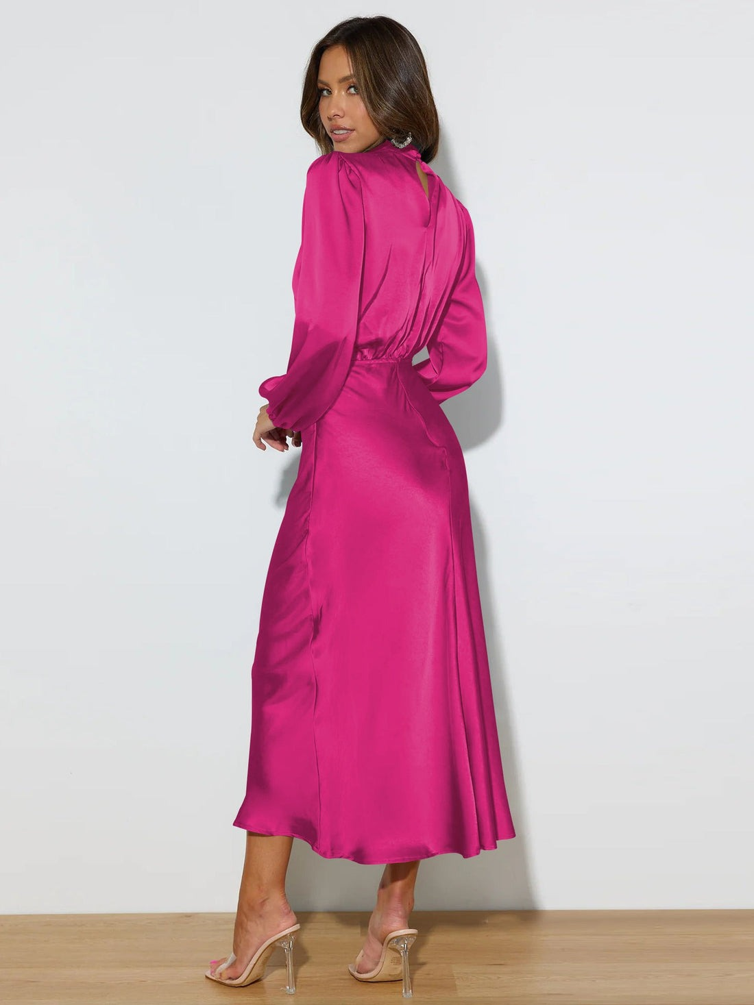 Valenzora | Elegantes Abendkleid für Damen, lang, langärmlig