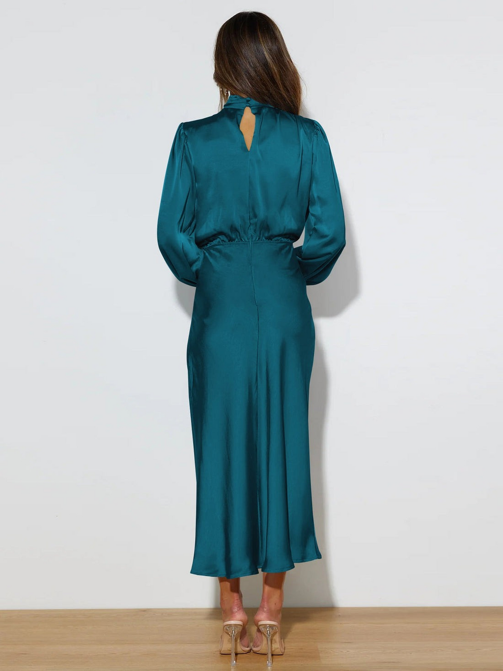 Valenzora | Elegantes Abendkleid für Damen, lang, langärmlig