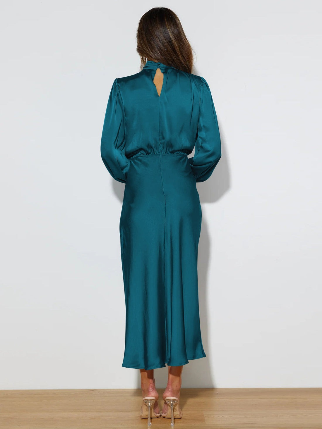 Valenzora | Elegantes Abendkleid für Damen, lang, langärmlig