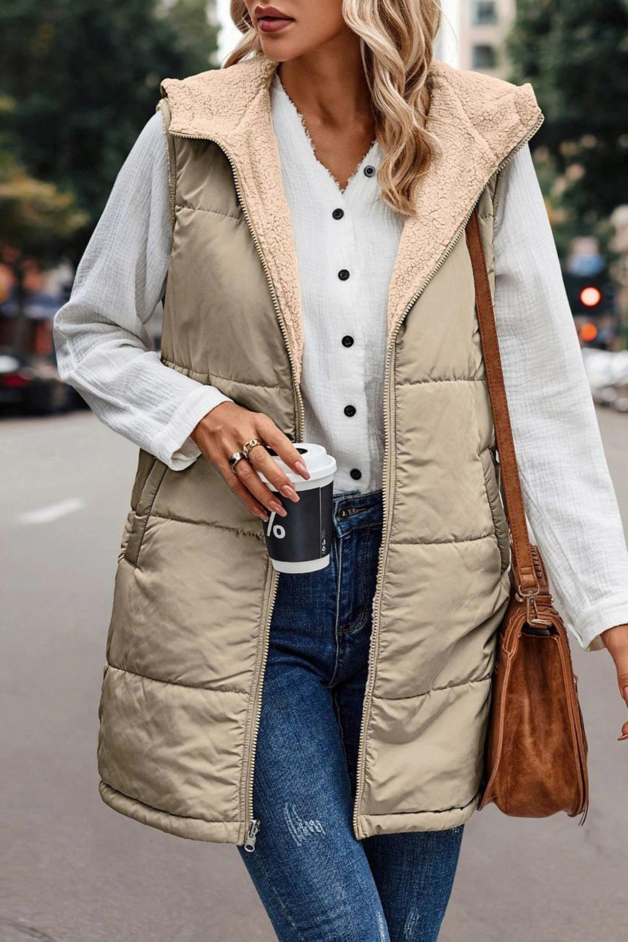 Valenzora | Doppelseitige Weste mit Kapuze
