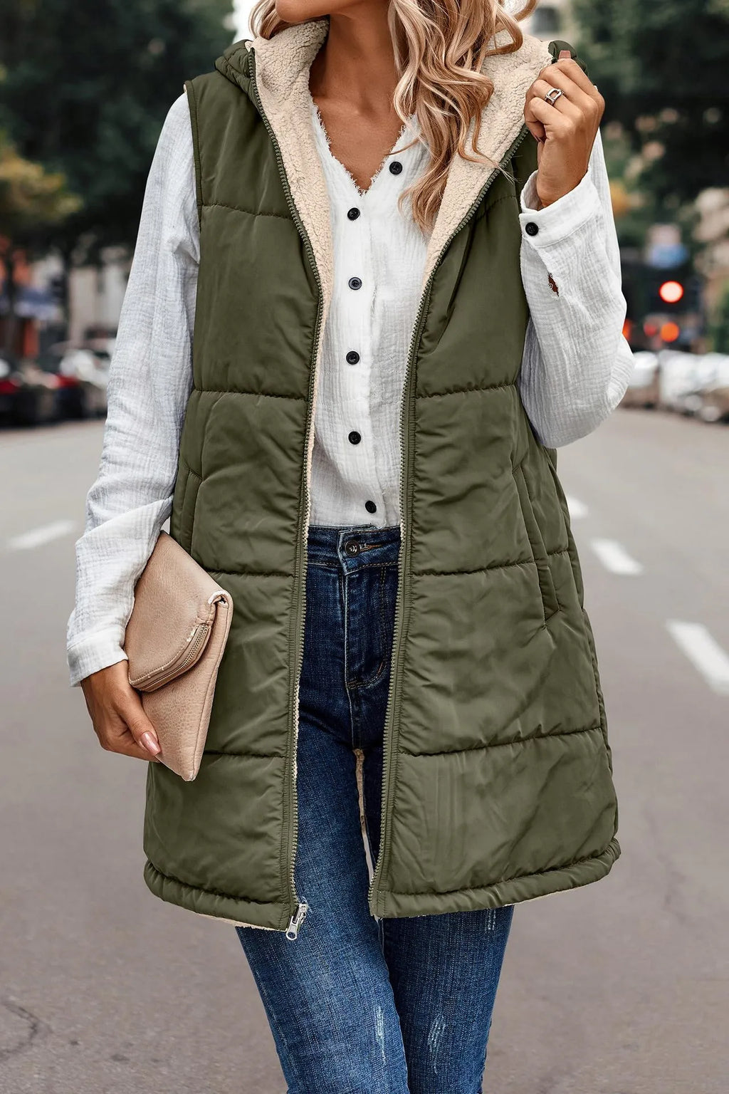 Valenzora | Double-sided vest with hood