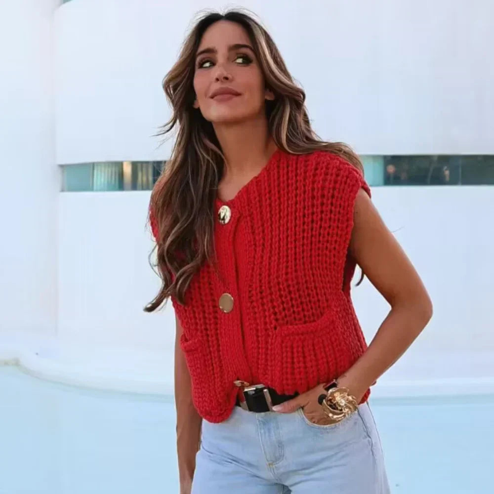 Sleeveless vest - Casual - Knitted - Summer