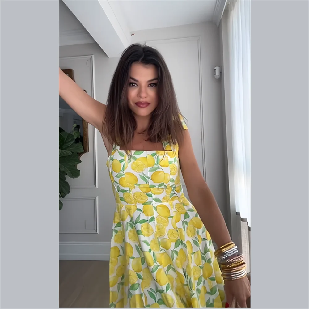 Valenzora - Slim-Fit - Mit Zitronenprint - Sommer