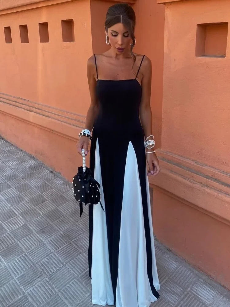 Valenzora Dress - Black and white split - Polyester - Summer