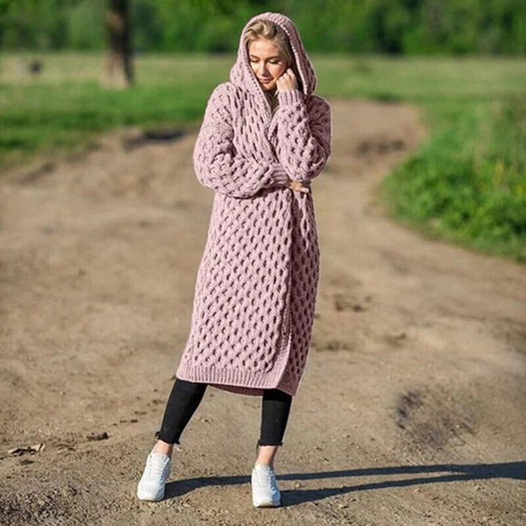 Schick: Cardigan mit Kapuze und Strukturmuster