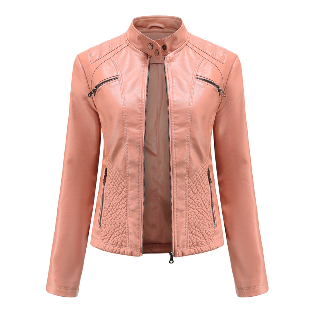 Valenzora | Women's leather jacket - Fashionable jacket with zipper