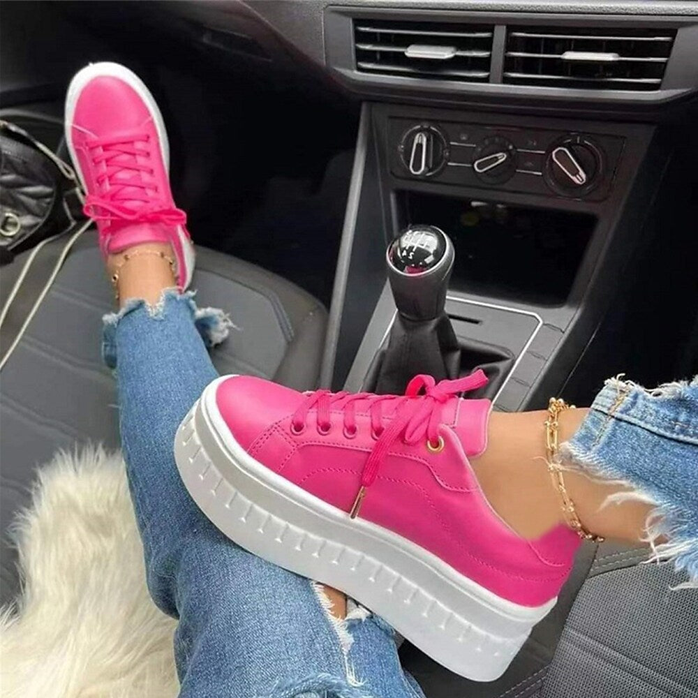 Valenzora | Comfortable lace-up shoes with thick soles for women