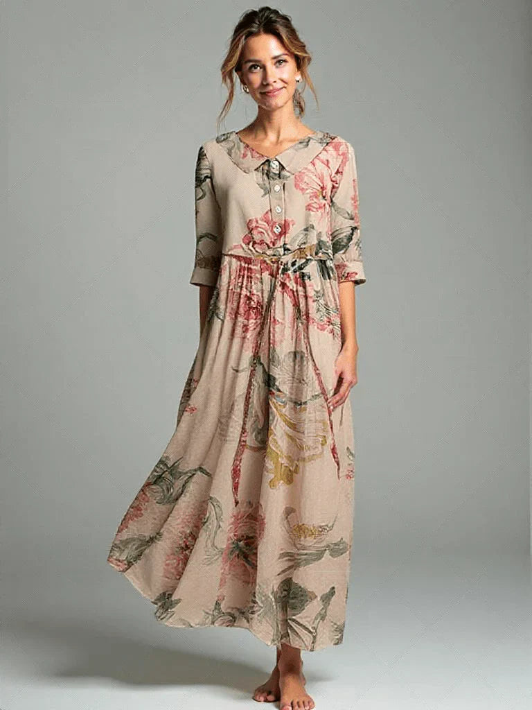 Valenzora | Vintage lace dress with botanical floral pattern