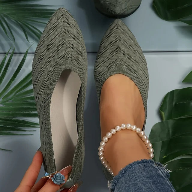 Veronica™ - Knitted pointed-toe flats for women