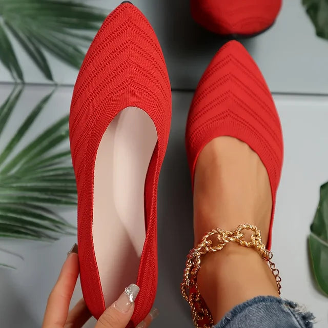 Veronica™ - Knitted pointed-toe flats for women