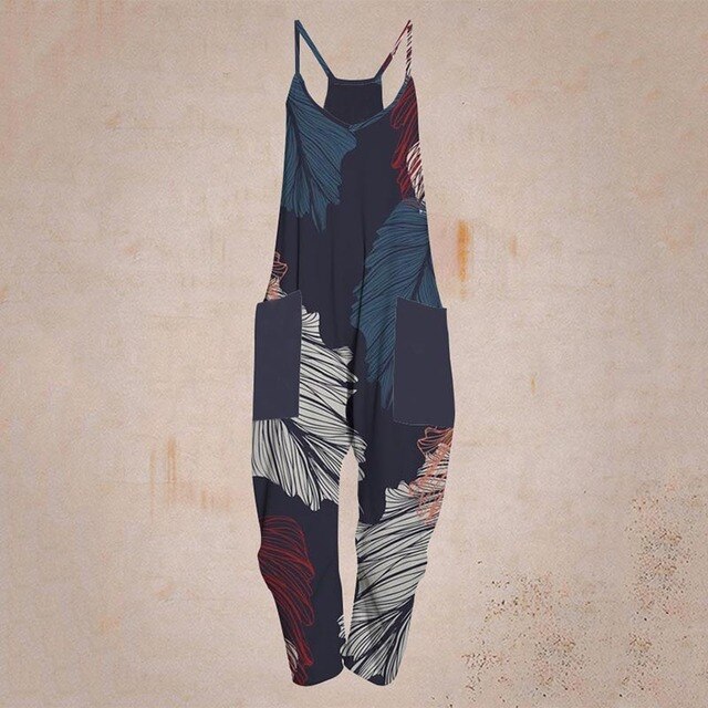 Valenzora – Geometrischer Träger-Jumpsuit