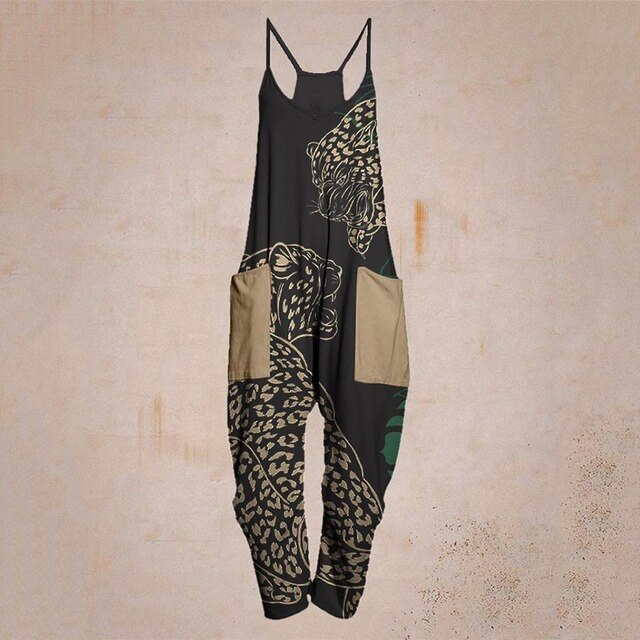 Valenzora – Geometrischer Träger-Jumpsuit
