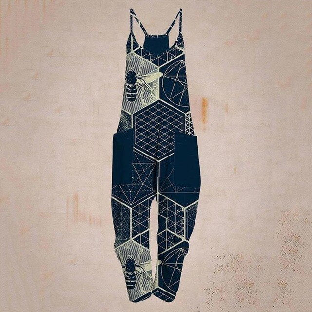 Valenzora – Geometrischer Träger-Jumpsuit