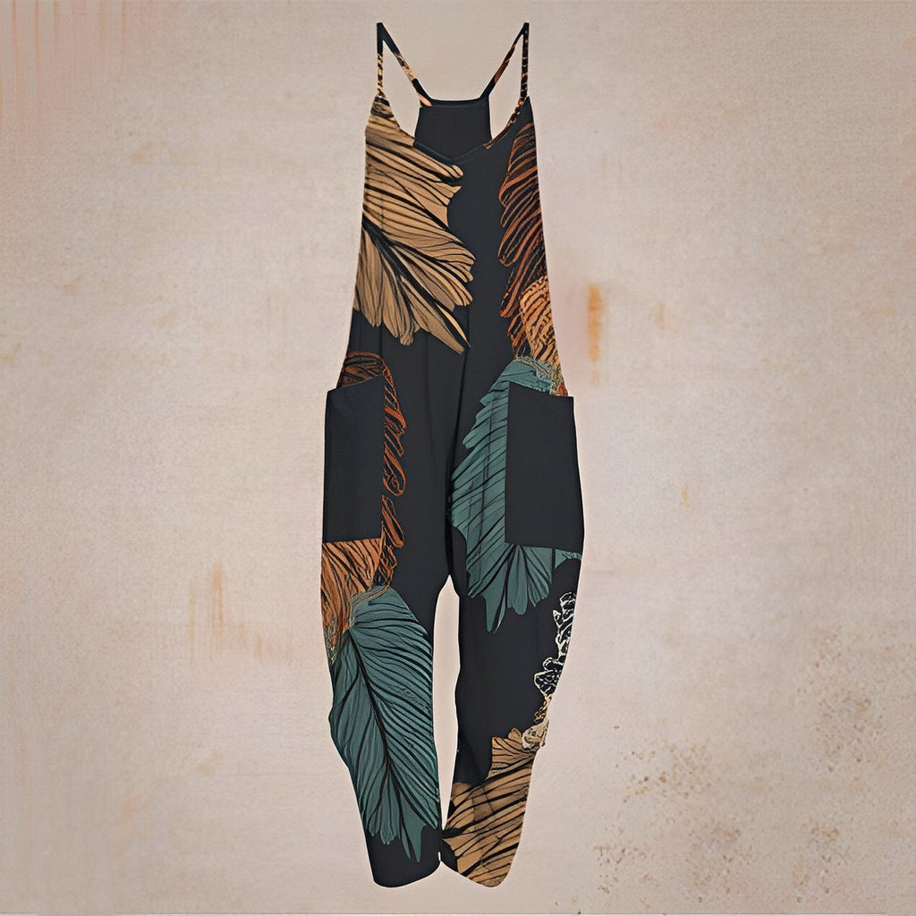 Valenzora – Geometrischer Träger-Jumpsuit