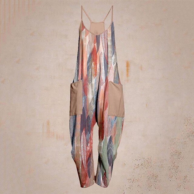 Valenzora – Geometrischer Träger-Jumpsuit