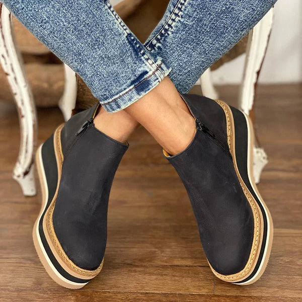 Valenzora | with wedge heel - stylish black women's boots