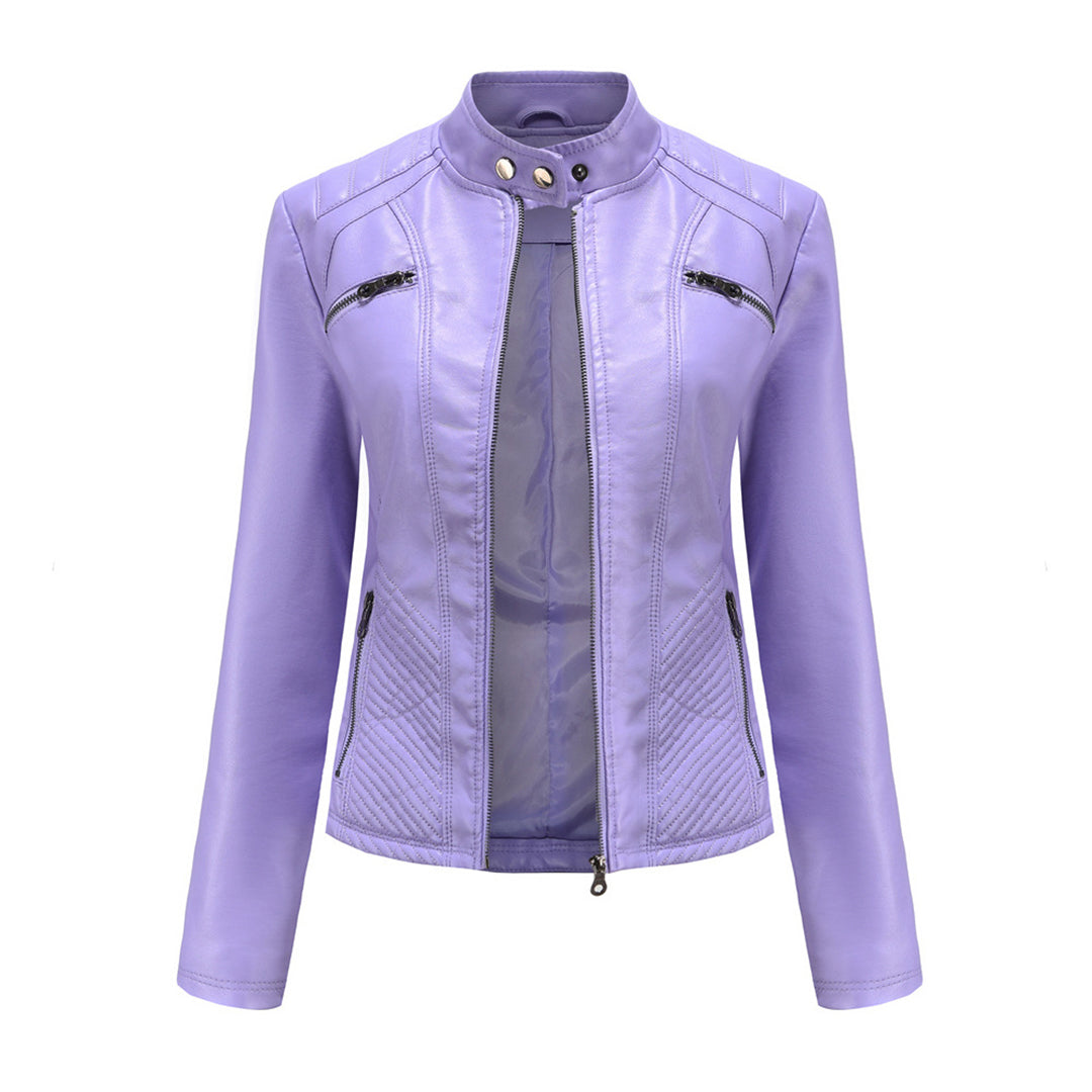 Valenzora | Women's leather jacket - Fashionable jacket with zipper