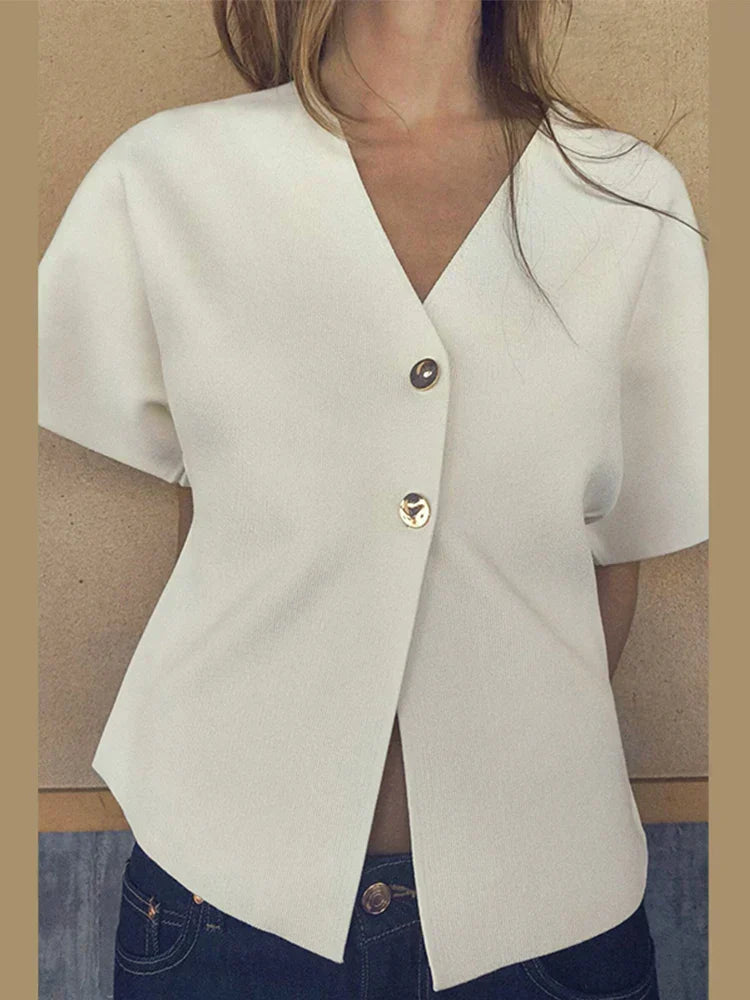 Valenzora | Casual solid color knit top for women