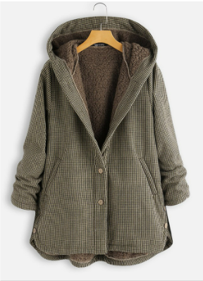 Valenzora | Warm Checkered Hooded Jacket