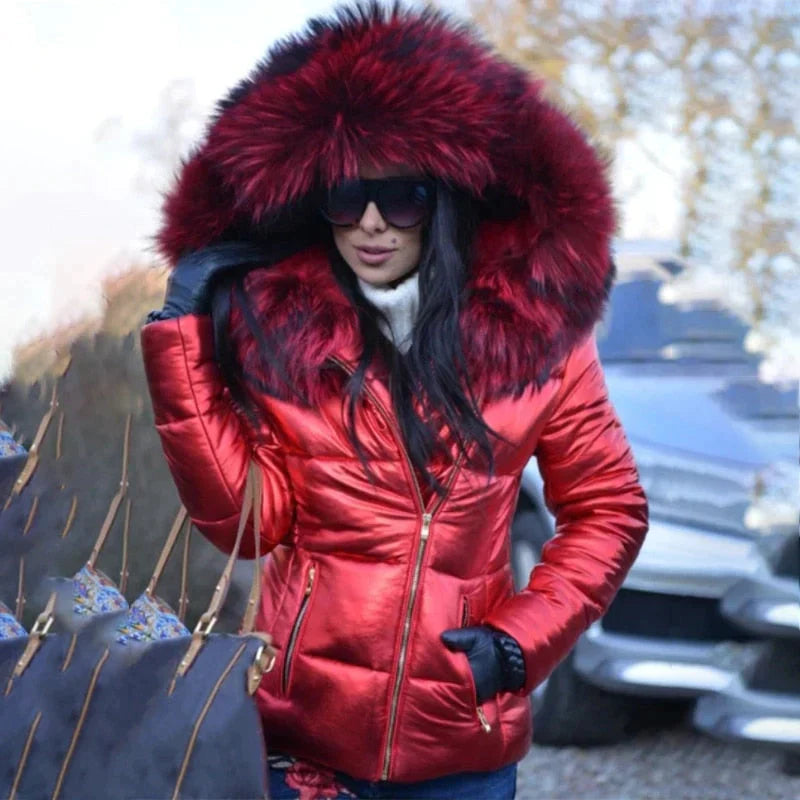 Valenzora – Winterjacke mit Kapuze aus Kunstfell