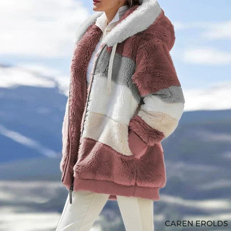 2026 Gemütliche Tweed-Kapuzenjacke mit Plüschwollfutter