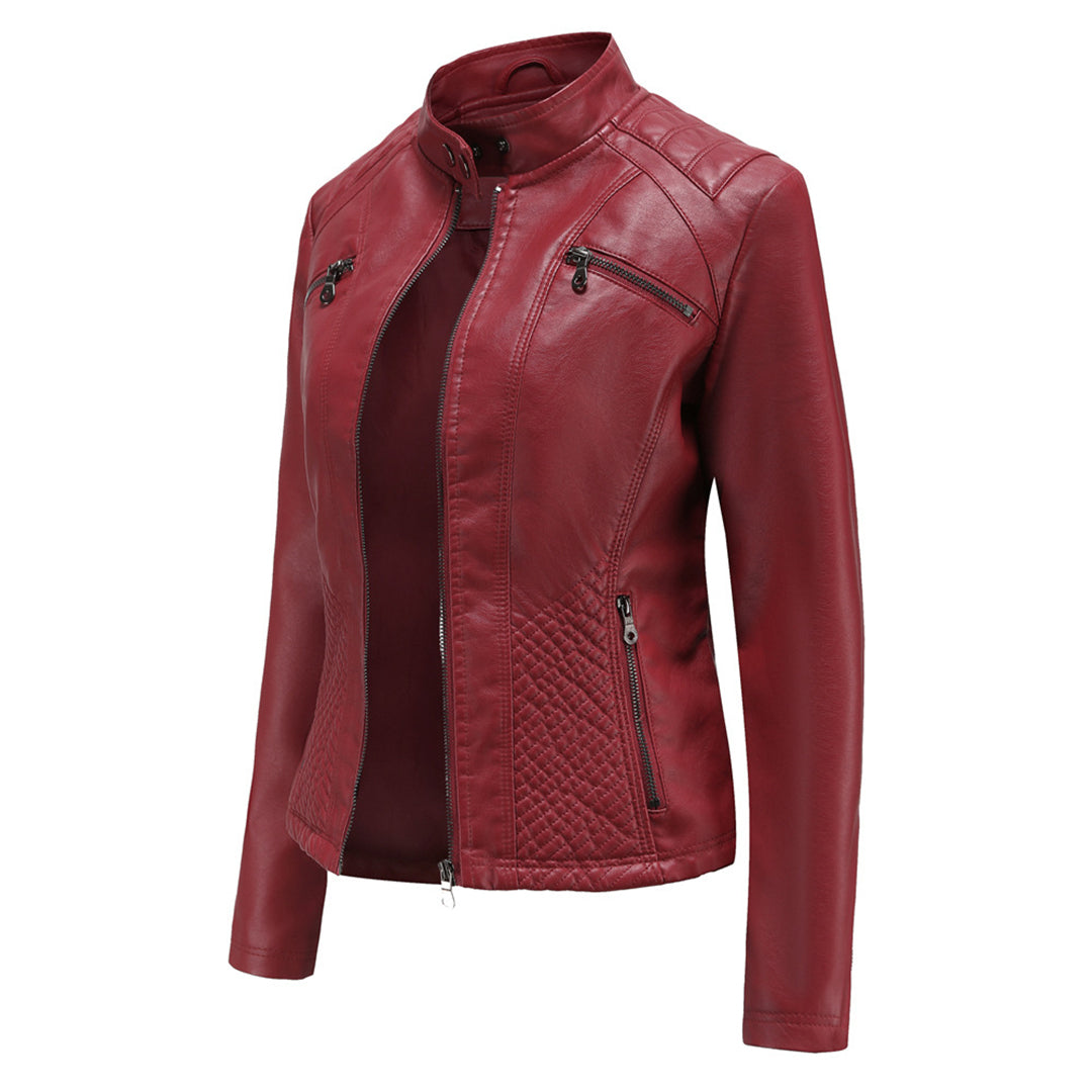Valenzora | Women's leather jacket - Fashionable jacket with zipper