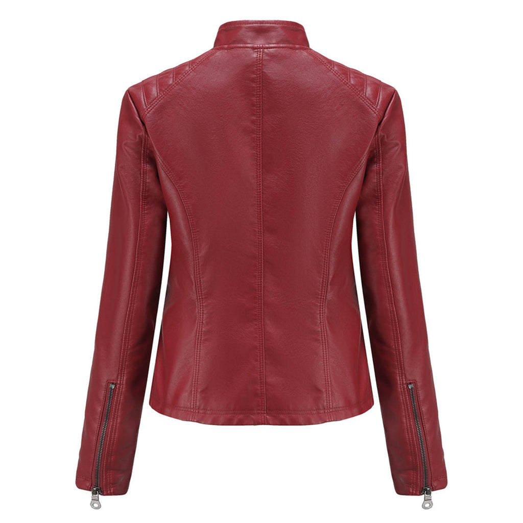 Valenzora | Women's leather jacket - Fashionable jacket with zipper