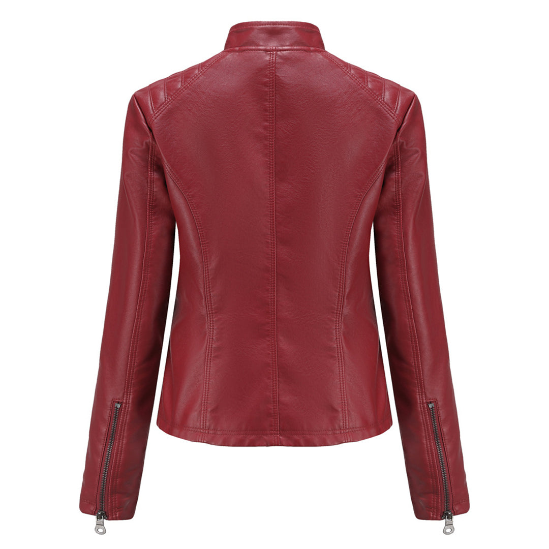Valenzora | Women's leather jacket - Fashionable jacket with zipper