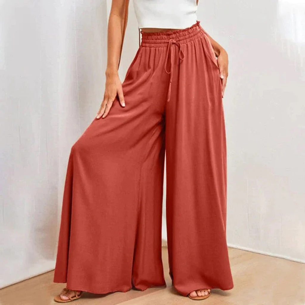 Valenzora | Elegant women's trousers with flowing fabric