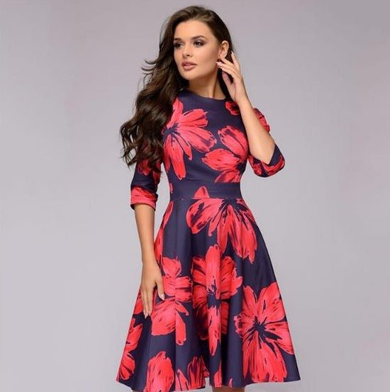 Valenzora - Retrozo elegant, mid-length dress