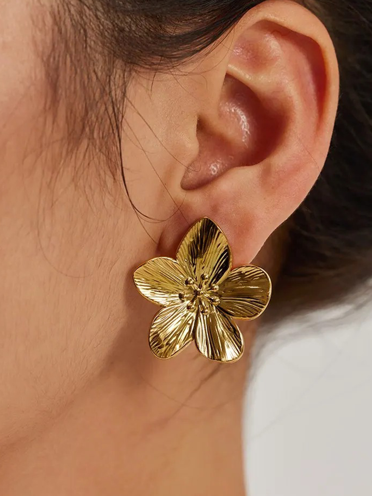 Valenzora | Blossom Ohrringe Gold mit eleganten Blütenblättern
