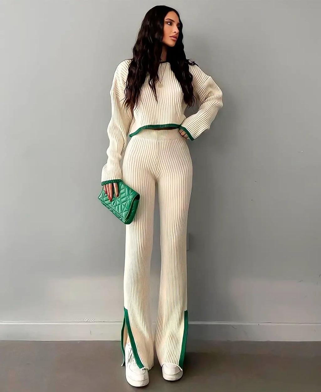 Valenzora | CROP SET MADE OF RIB KNIT