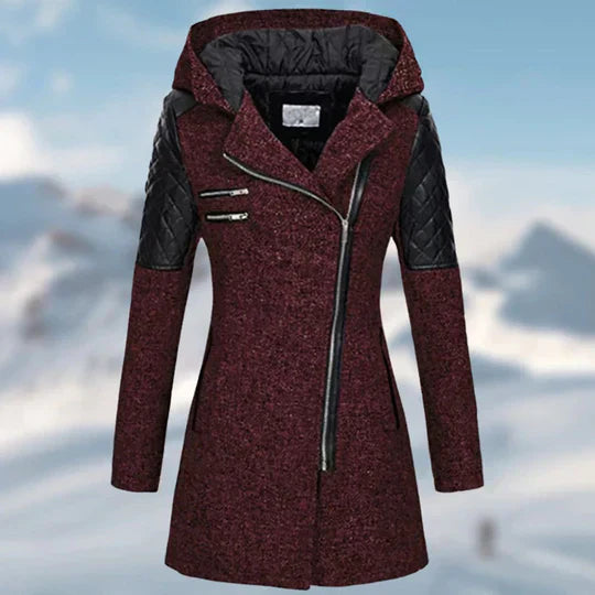 Valenzora | Stylish winter coat with hood and long zipper for women