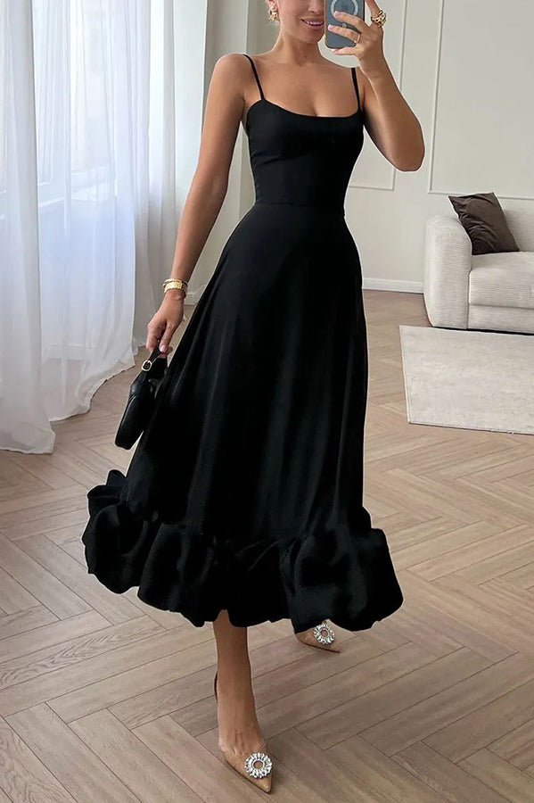 Valenzora | Strapless midi dress with ruffles for midnight ballets