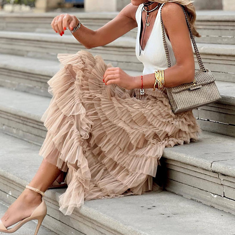Valenzora | Sommer-Maxirock mit hoher Taille im Boho-Stil
