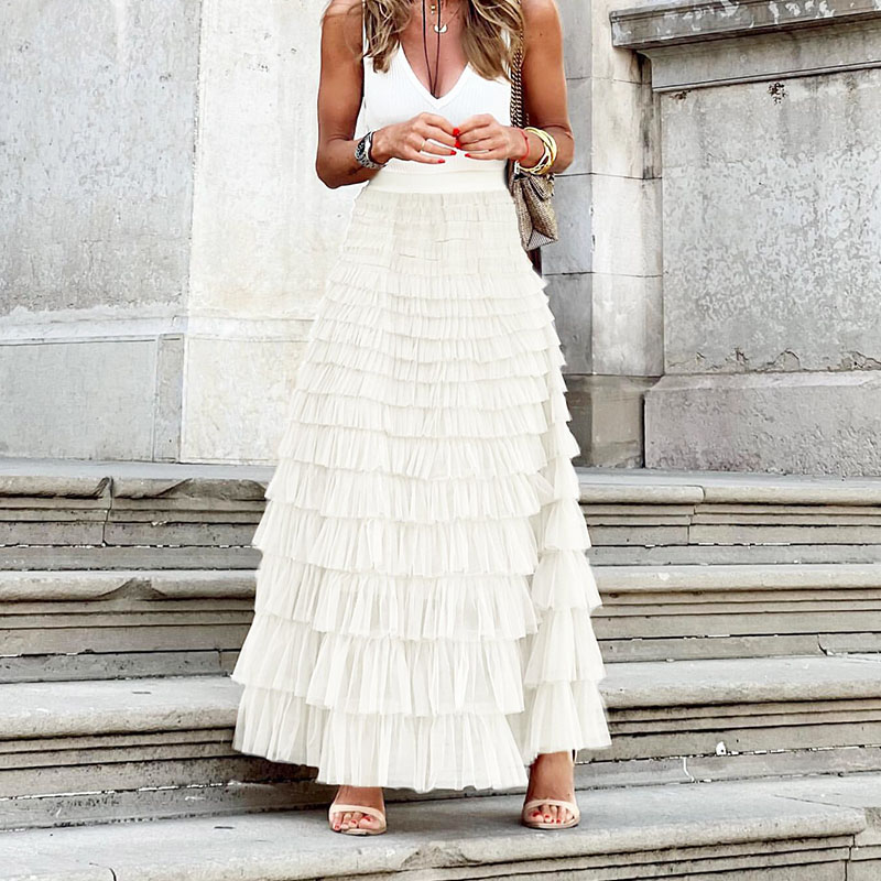 Valenzora | Sommer-Maxirock mit hoher Taille im Boho-Stil