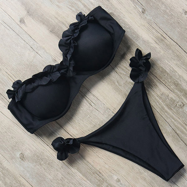 Valenzora | Push-up Bikini Set mit Rüschen für Damen