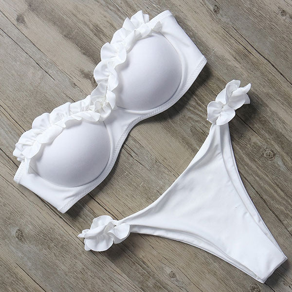 Valenzora | Push-up Bikini Set mit Rüschen für Damen