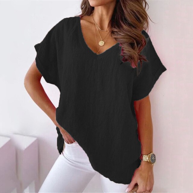 Valenzora | Casual women's V-neck shirt