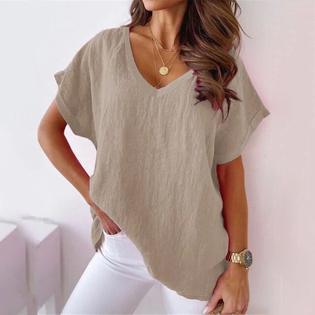 Valenzora | Casual women's V-neck shirt