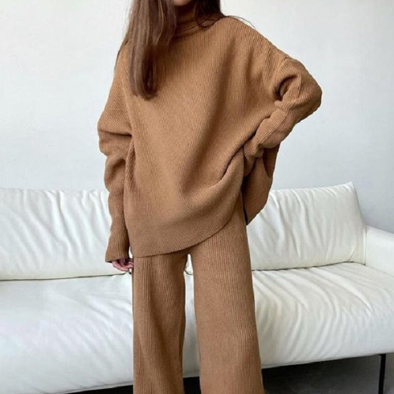 Valenzora | 3-teiliges Loungewear-Set aus Strick – stilvolle Loungewear für Damen