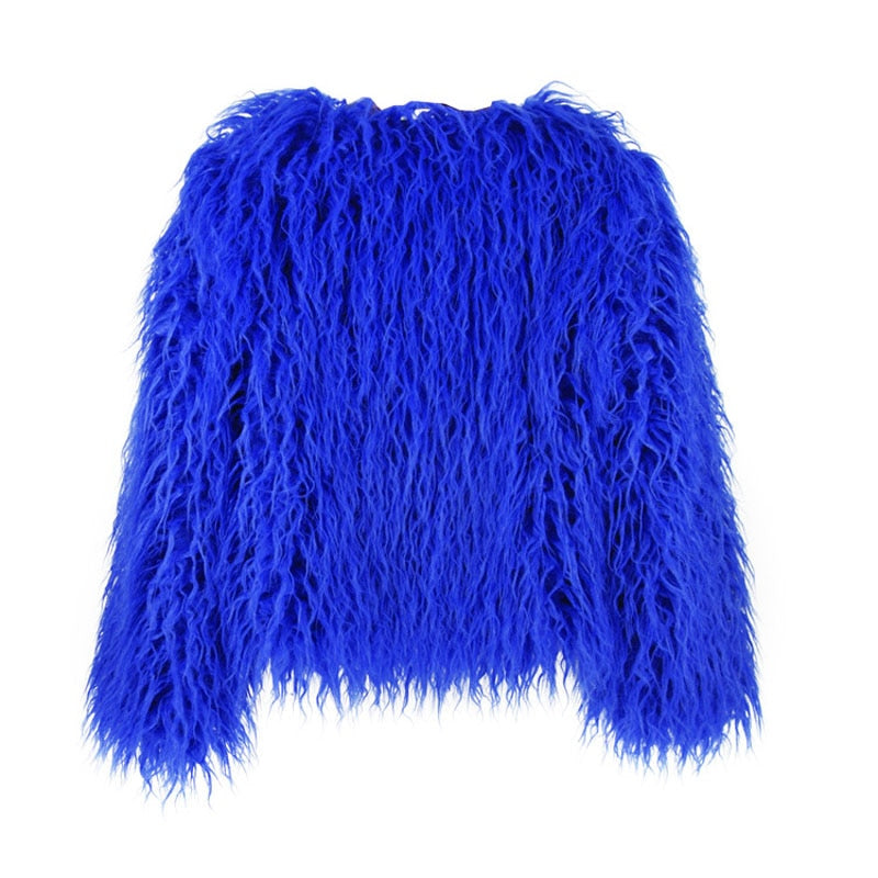 Valenzora Mantel für Damen, dicker, warmer Kunstpelzmantel