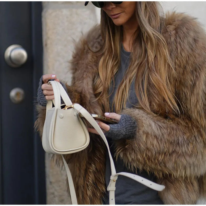 Valenzora - Women's Fashion Plush Faux Fur Jacket