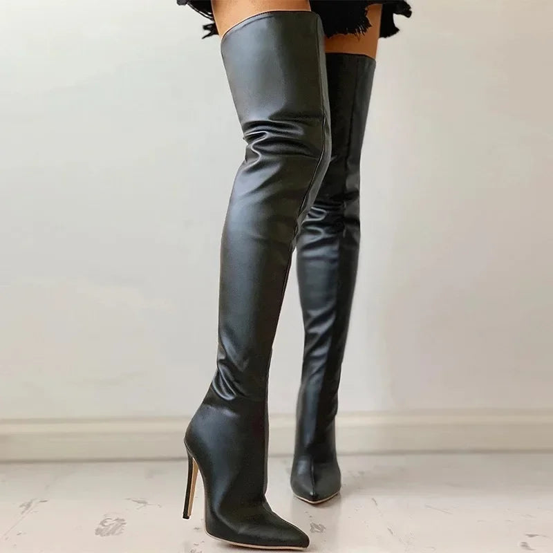 Valenzora | Thigh-high fashion boots with stiletto heels