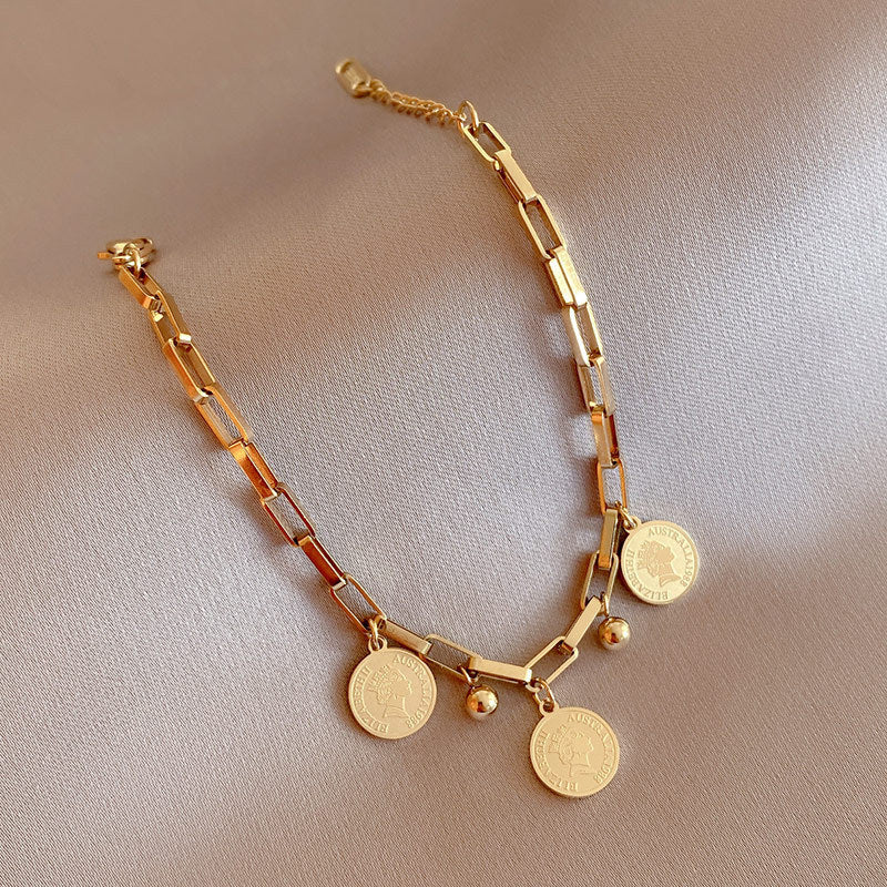 Valenzora Sparkling Freedom Bracelet | Women's Stainless Steel Round Signature Portrait Pendant