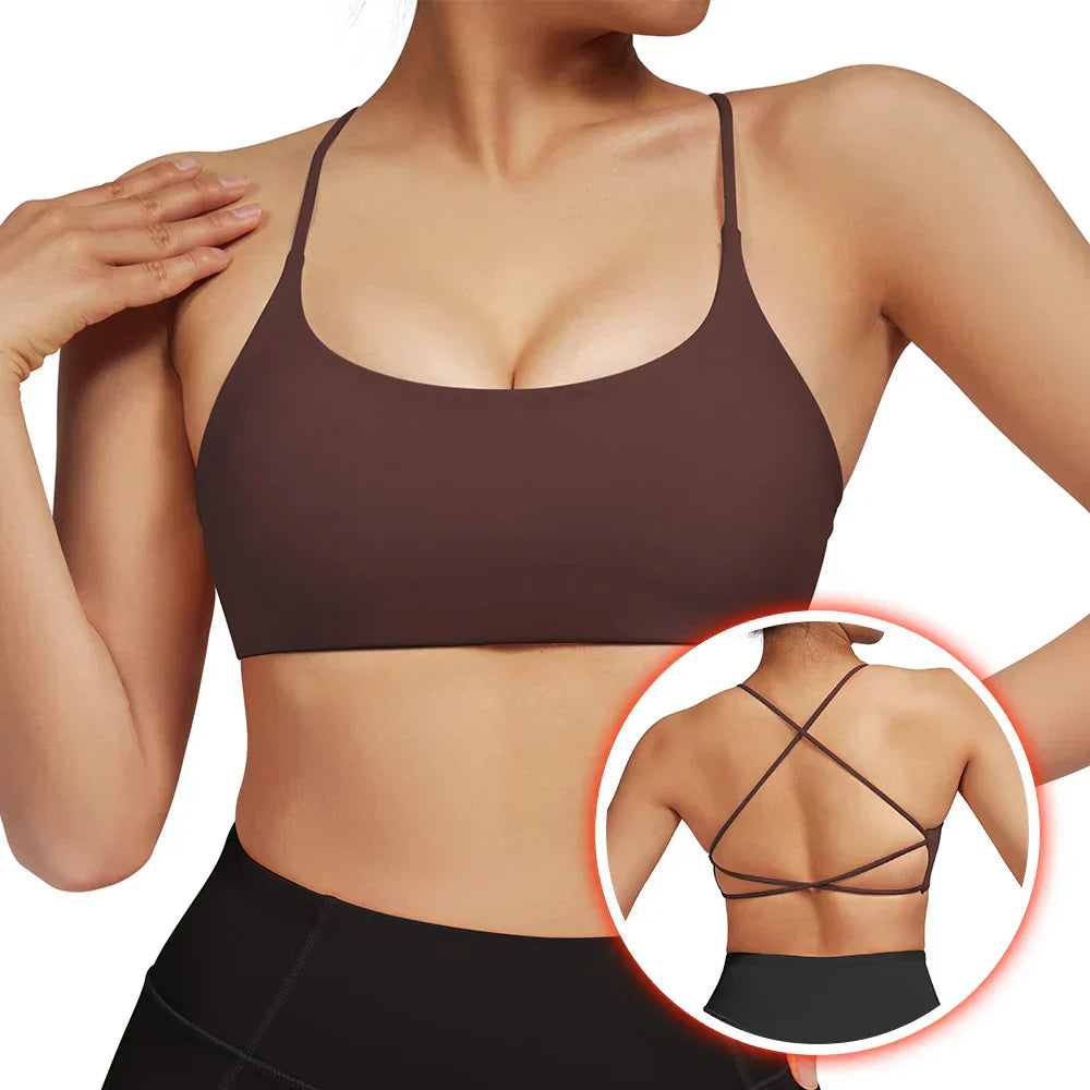 Valenzora | Backless Shockproof Fitness Sports Bra with Padding for Women