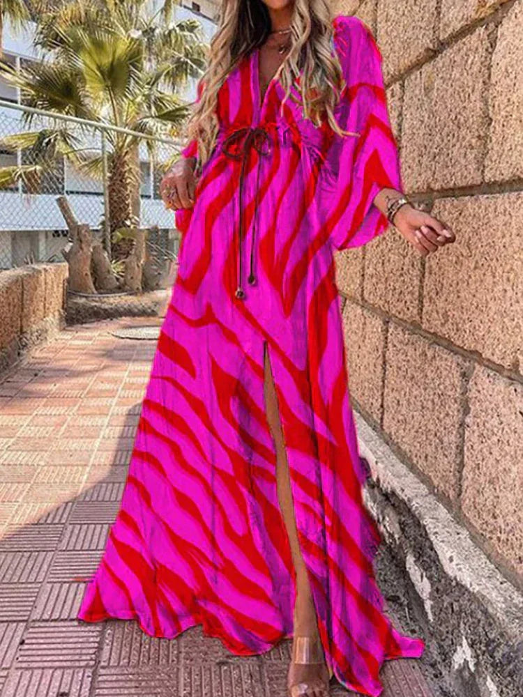 Valenzora | Elegantes bedrucktes Strandkleid