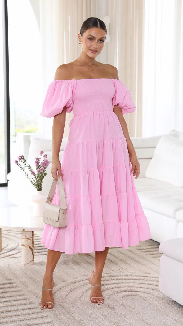 Valenzora - Off-the-shoulder midi dress