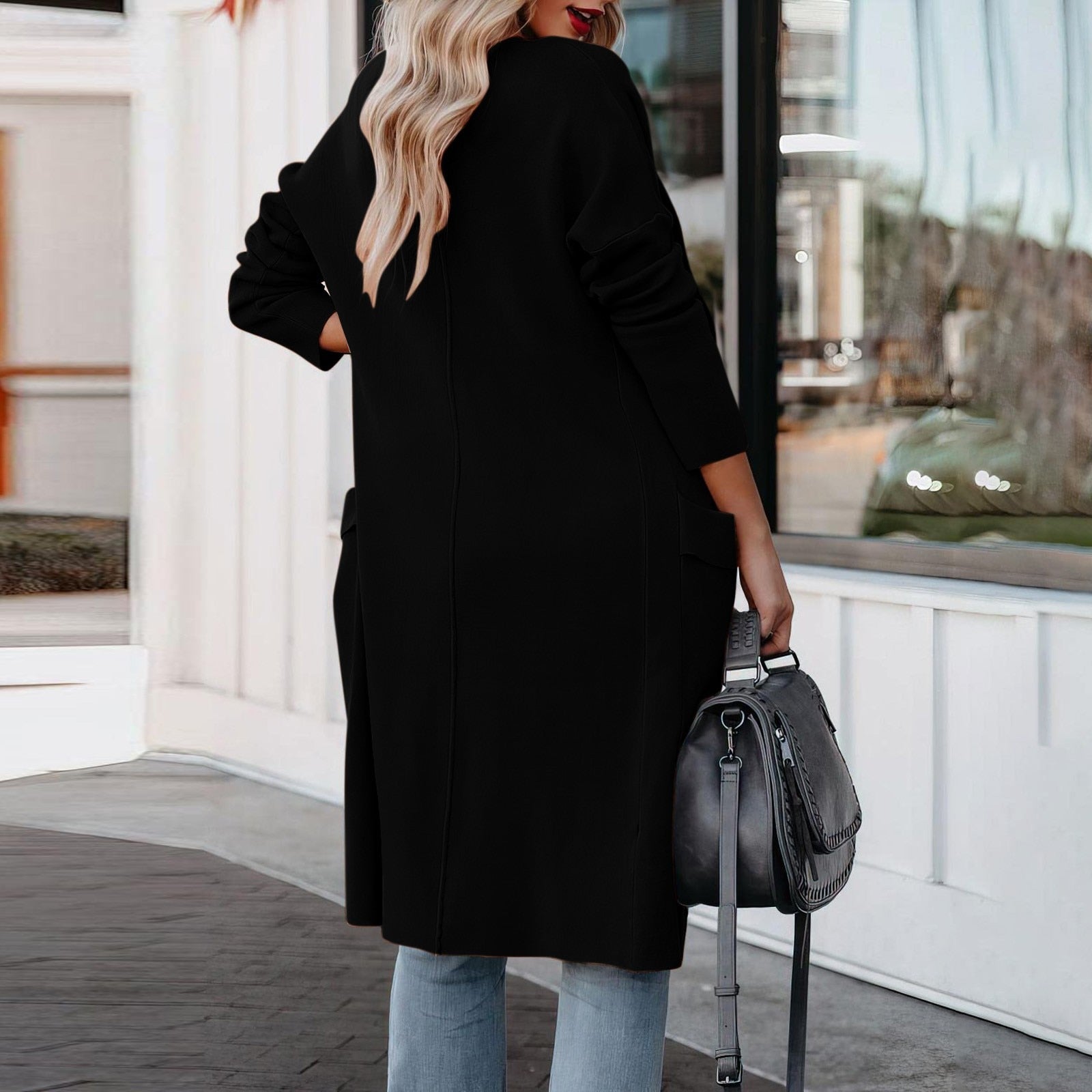 Valenzora - Stylish women's casual long solid color coat with pockets